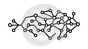 Abstract connected network, symbolizing data, collaboration, and tech. vector design Generative AI