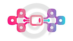 Abstract Connected Node Network, Digital System, vector design Generative AI