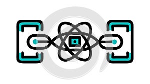 Abstract Connected Nodes, Networking, Data Flow, Blockchain Tech, vector design Generative AI