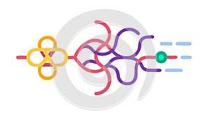 Abstract Connected Nodes Process Flow Data Link, vector design Generative AI