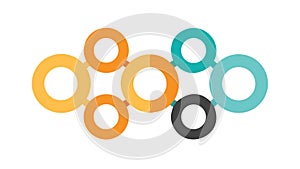 Abstract Connected Rings Modern Geometric Pattern, vector design Generative AI