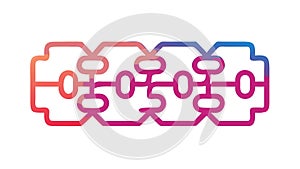 Abstract Connected Shapes for Modern Communication, vector design Generative AI