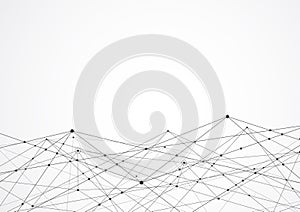 Abstract connecting dots and lines with geometric background. Modern technology connection science, Polygonal structure background