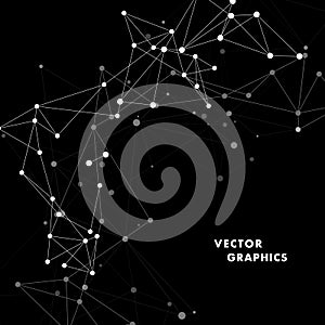 Abstract connecting dots and lines. Molecular data concept communication structure. Global polygon digital plexus