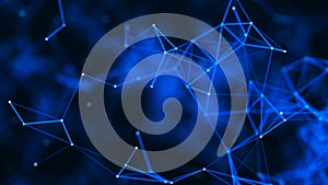 Abstract connecting lines with dots. Network connection structure. Technology background. 3D rendering