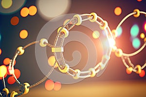 Abstract connection concept with complex technology structure of connected data