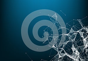 Abstract connection dots. Technology background. Network connection structure. Vector Plexus effect