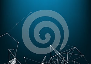 Abstract connection dots. Technology background. Network connection structure. Vector Plexus effect