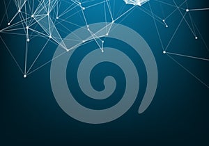 Abstract connection dots. Technology background. Network connection structure. Vector Plexus effect