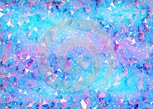 Abstract connection network blue and pink texture 3D rendering