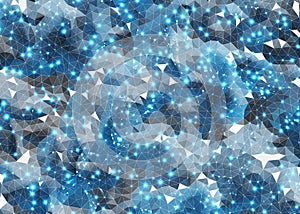 Abstract connection network blue texture 3D rendering