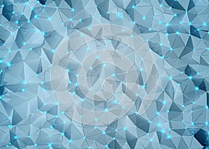 Abstract connection network blue texture 3D rendering