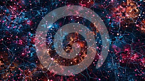 Abstract Connection Network With Glowing Nodes Background