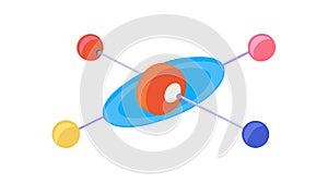 Abstract Connection Nodes, Science Data Link System, vector design Generative AI