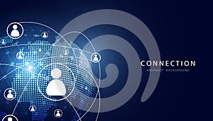 Abstract connection world Technology Communication Borderless Internet 5G Internet