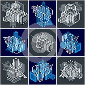 Abstract construction isometric designs collection, vector set