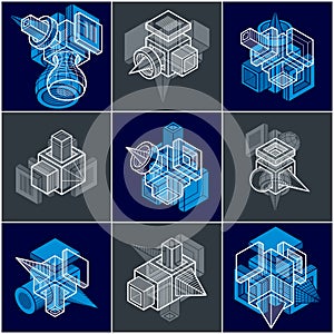 Abstract construction isometric designs collection, vector set.