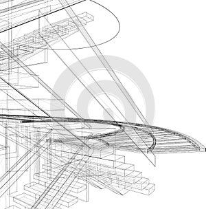 Abstract Construction Structure Of Lines Vector