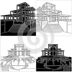 Abstract Construction Structure Vector