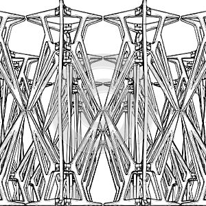 Abstract Construction Structure Vector. A Vector Illustration Of Architectural Construction.