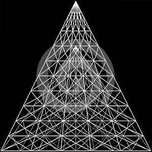 Abstract Construction Structure Vector. A Vector Illustration Of Pyramid Architectural Futuristic Construction.