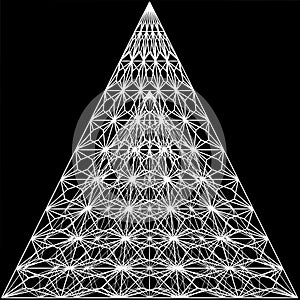 Abstract Construction Structure Vector. A Vector Illustration Of Pyramid Architectural Futuristic Construction.