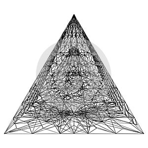 Abstract Construction Structure Vector. A Vector Illustration Of Pyramid Architectural Futuristic Construction.