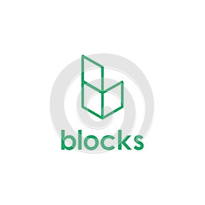 Abstract Constructive Letter B for blocks logo icon vector