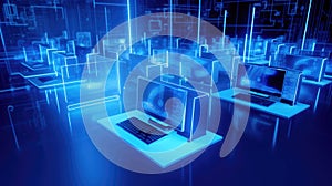 Abstract IT Consultancy Concept Image with Computer Endpoints