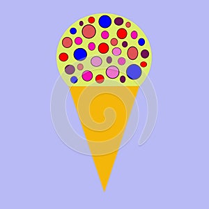 Abstract and Contemporary Digital Art colourful ice cream pattern