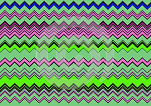 Abstract and contemporary digital art colourful zigzag design