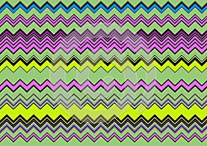 Abstract and contemporary digital art colourful zigzag design