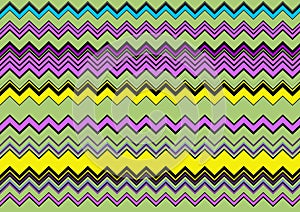 Abstract and contemporary digital art colourful zigzag design