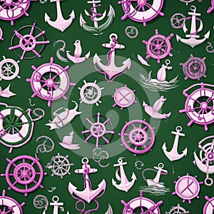 Abstract and contemporary digital art nautical anchor design