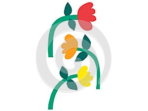 Abstract contemporary modern trendy vector illustration. Hand draw shapes and doodle flowers and plants design elements. Perfect