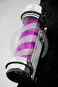 Abstract and contemporary selective colour barbers pole   greeting card   design