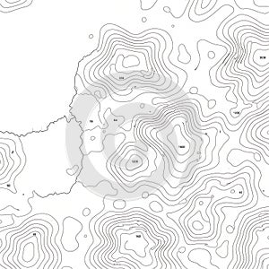 Abstract Contour Map with Elevation Data