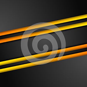 Abstract contrast orange black tech background