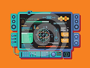 Abstract control panel with a variety of data
