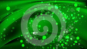 Abstract Cool Green Blurry Lights Background