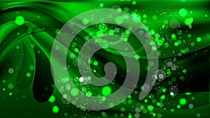 Abstract Cool Green Blurry Lights Background Design