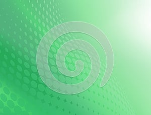 Abstract cool green dot swirl design background.