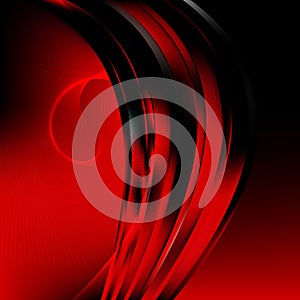 Abstract Cool Red Wave Lines Background