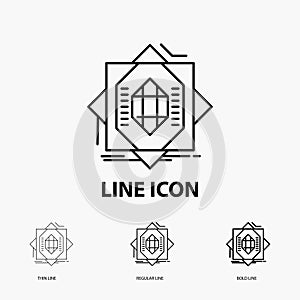 Abstract, core, fabrication, formation, forming Icon in Thin, Regular and Bold Line Style. Vector illustration