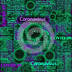 Abstract coronavirus virions.. Seamless vector image photo