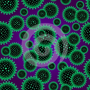 Abstract coronavirus virions.. Seamless vector image Vector image. photo