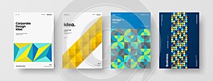 Abstract corporate identity report cover. Geometric vector business presentation design layout. Amazing company brochure template.