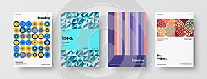 Abstract corporate identity report cover. Geometric vector business presentation design layout. Amazing company brochure template.