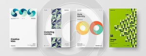 Abstract corporate identity report cover. Geometric vector business presentation design layout. Amazing company brochure template.