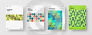 Abstract corporate identity report cover. Geometric vector business presentation design layout. Amazing company brochure template.